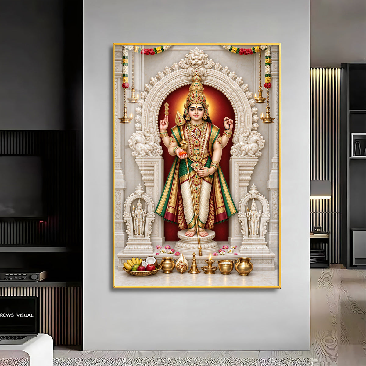 Murugan With Vel Premium Acrylic Vertical Wall Art