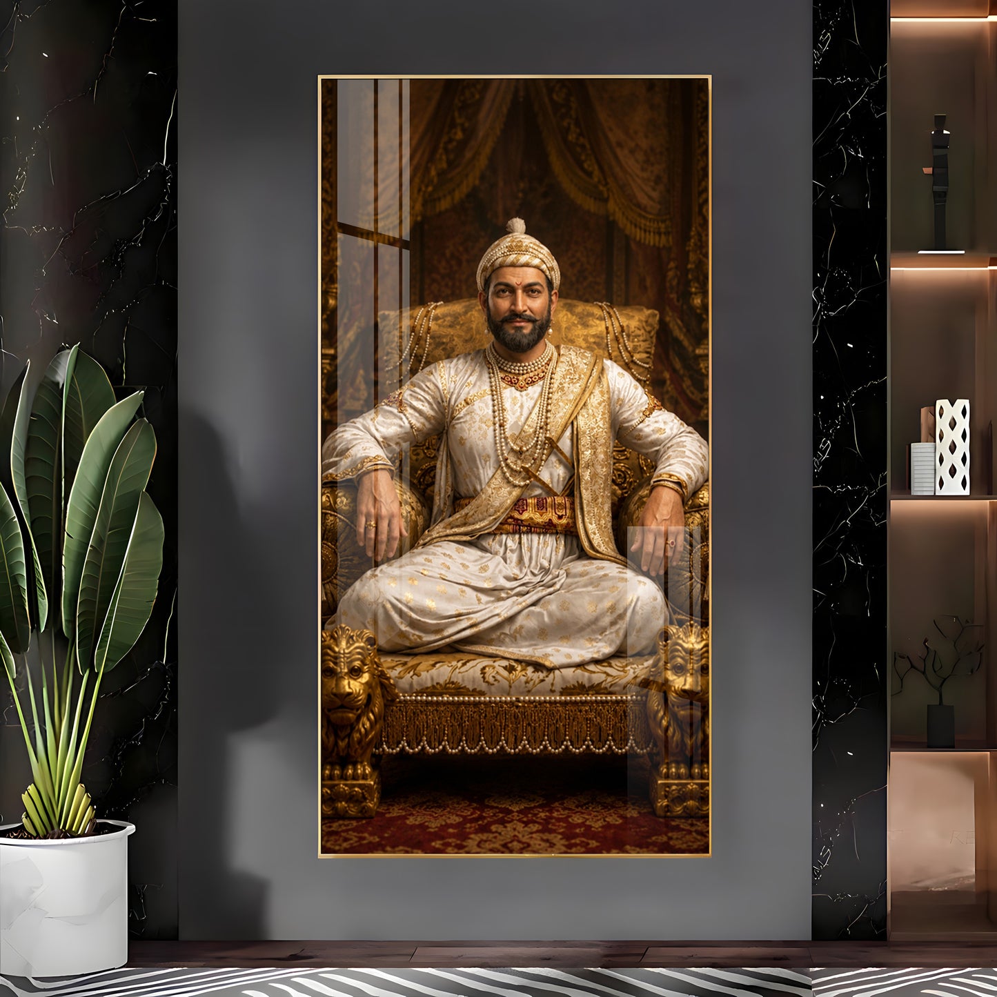 Maratha King Shivaji Maharaj Premium Acrylic Vertical Wall Art