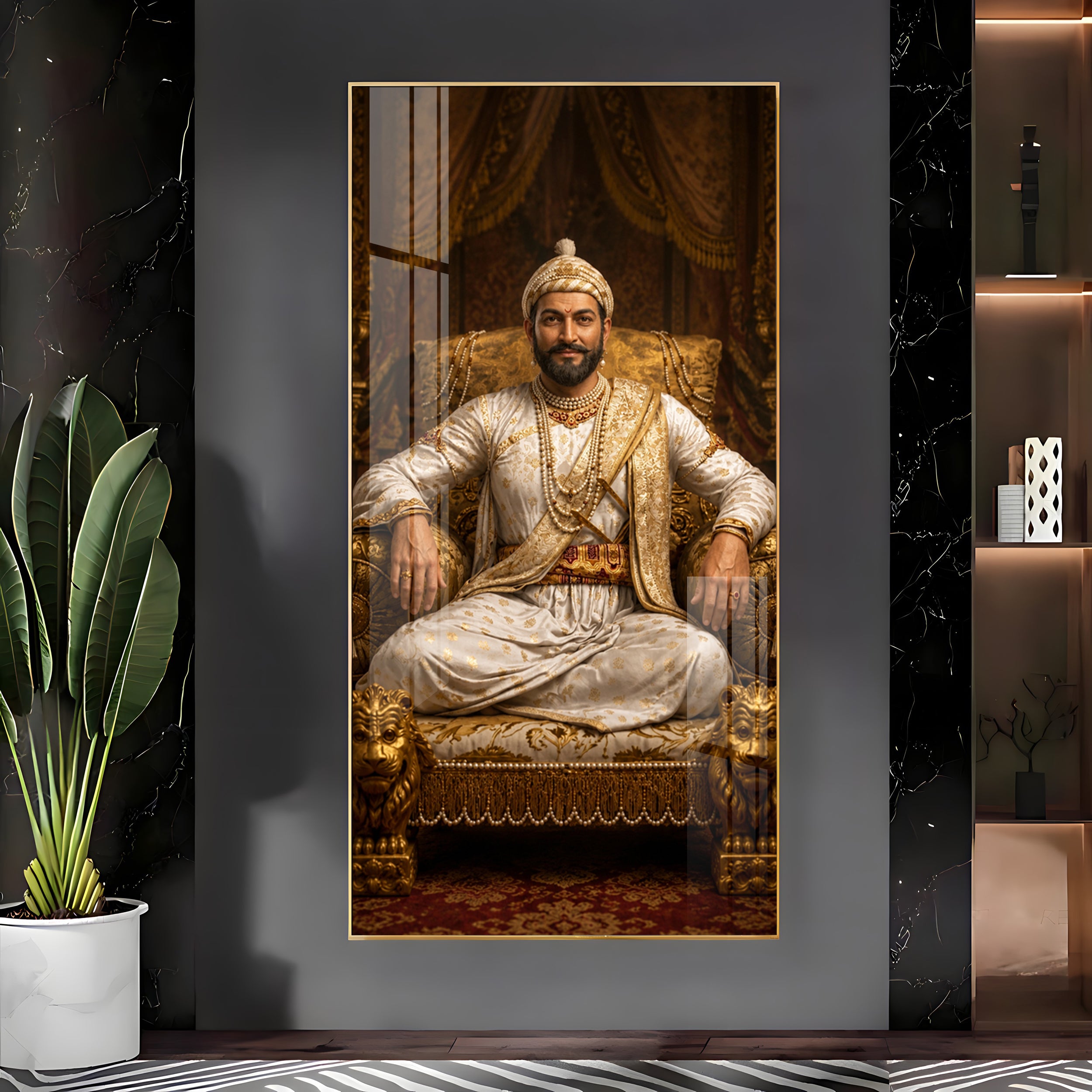 Maratha King Shivaji Maharaj Premium Acrylic Vertical Wall Art