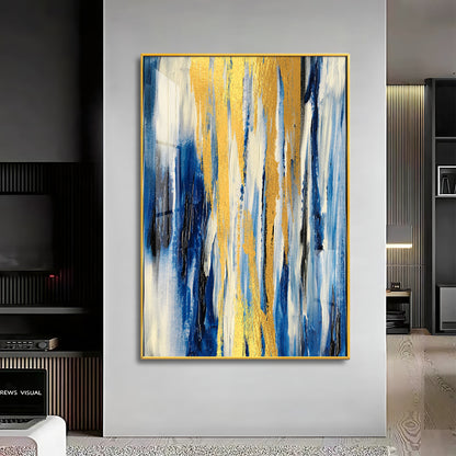 Radiant Blue Fusion Premium Acrylic Vertical Wall Art