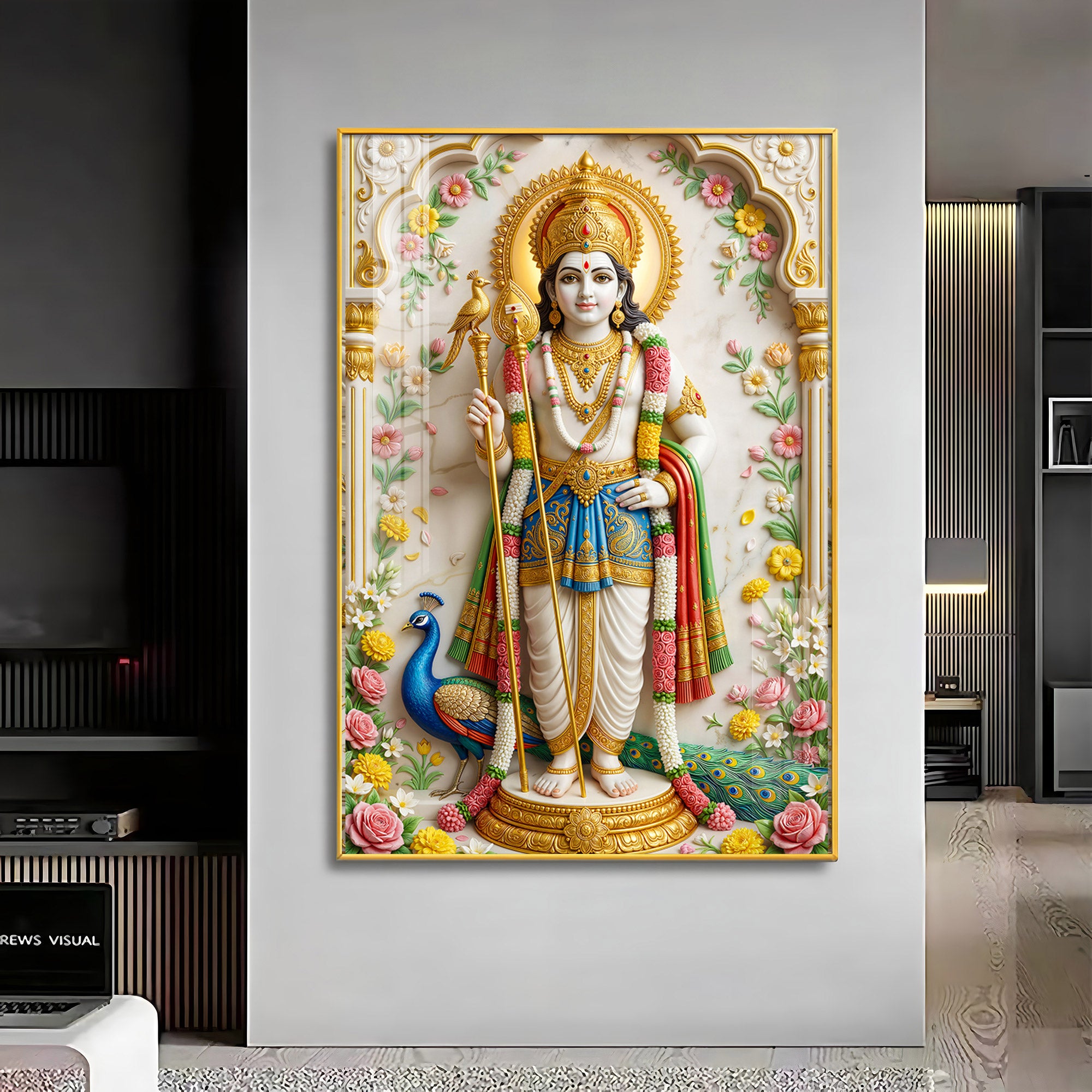 Murugan Premium Acrylic Vertical Wall Art