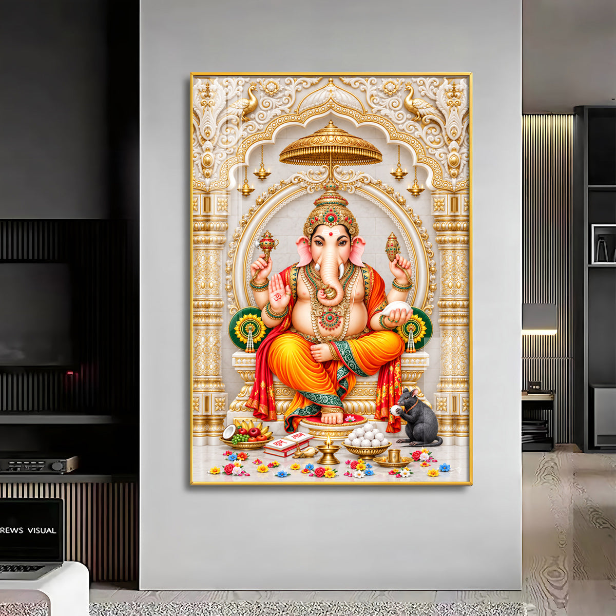 Siddhivinayak Premium Acrylic Vertical Wall Art