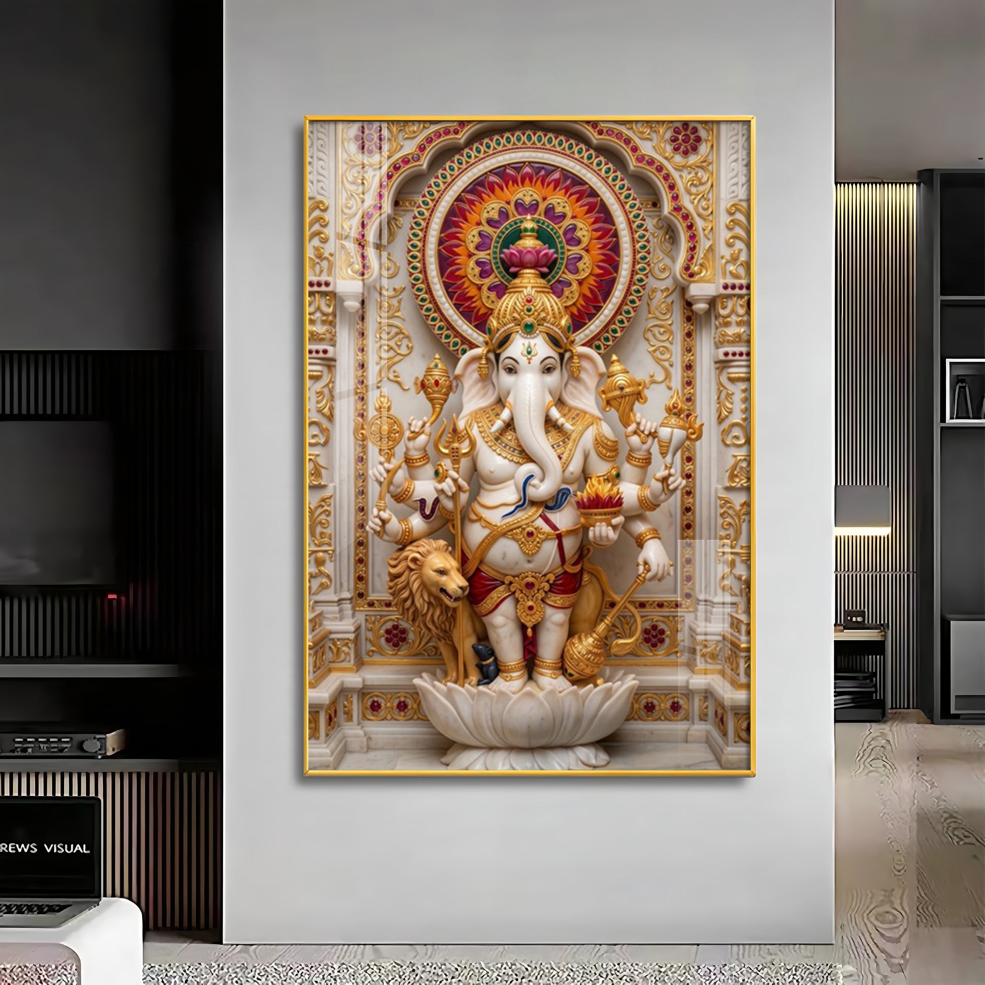 Lord Vinayaka Premium Acrylic Vertical Wall Art
