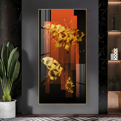 Golden Butterfly Premium Acrylic Vertical Wall Art