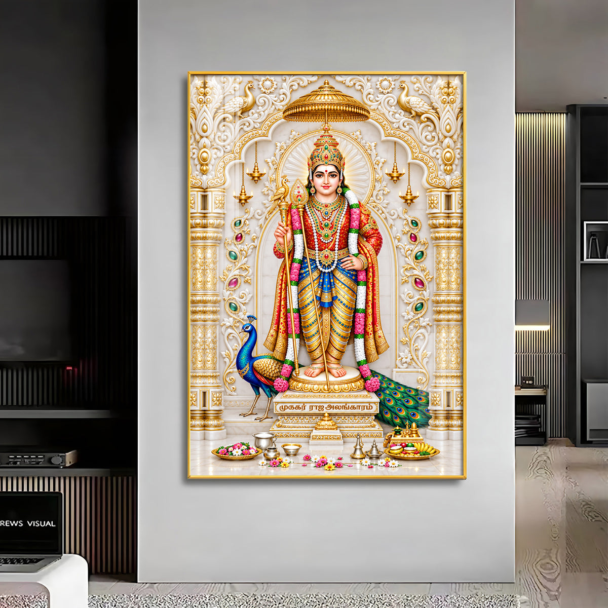 Divine Kartikeya Premium Acrylic Vertical Wall Art