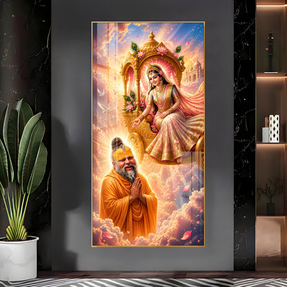 Shri Radha Rani & Premanand Maharaj Premium Acrylic Vertical Wall Art