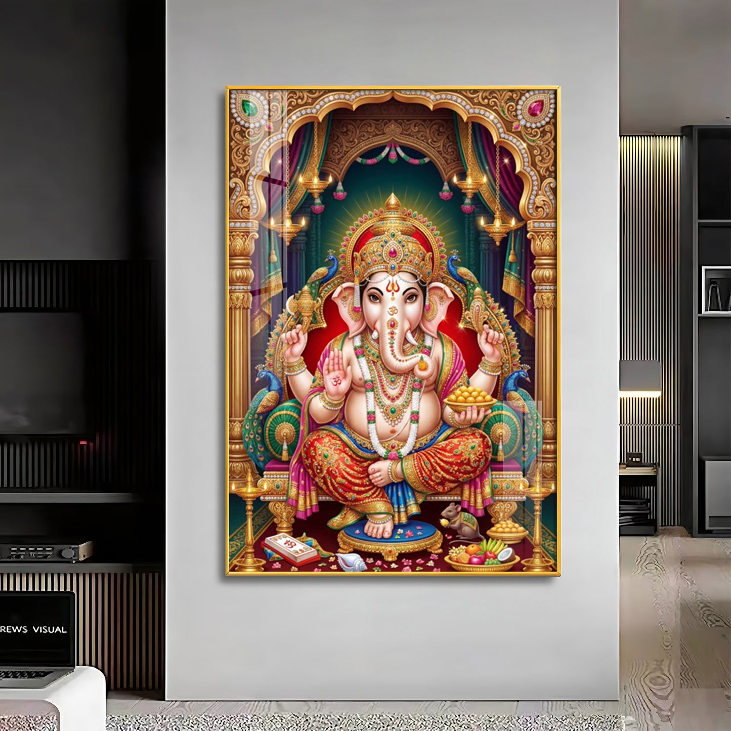 God Ganesha Premium Acrylic Vertical Wall Art
