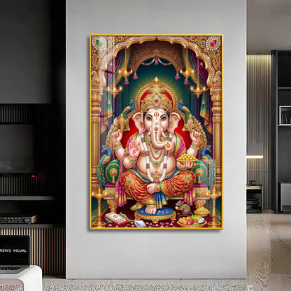 God Ganesha Premium Acrylic Vertical Wall Art