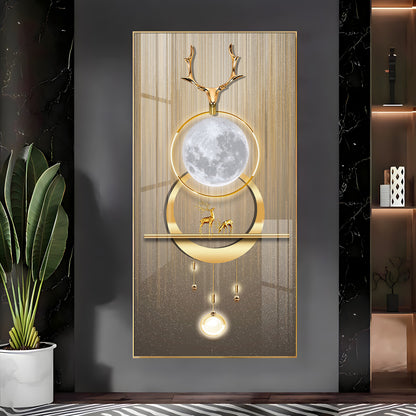 Deer Beneath the Moon Premium Acrylic Vertical Wall Art