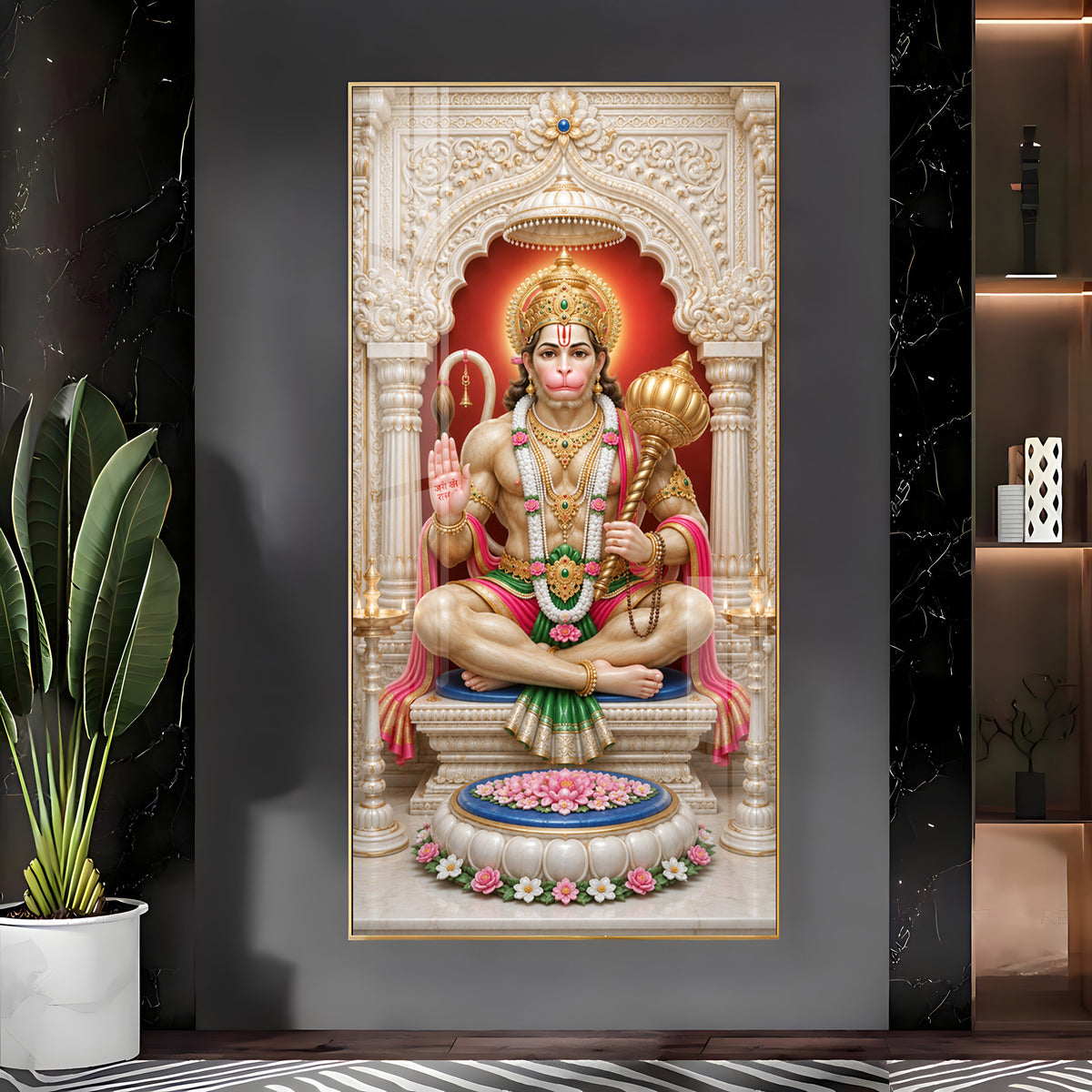 Divine Hanuman Ji Premium Acrylic Vertical Wall Art