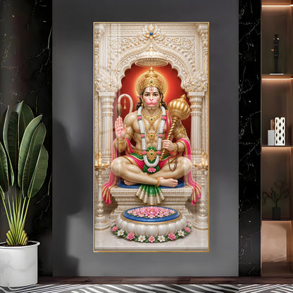 Divine Hanuman Ji Premium Acrylic Vertical Wall Art