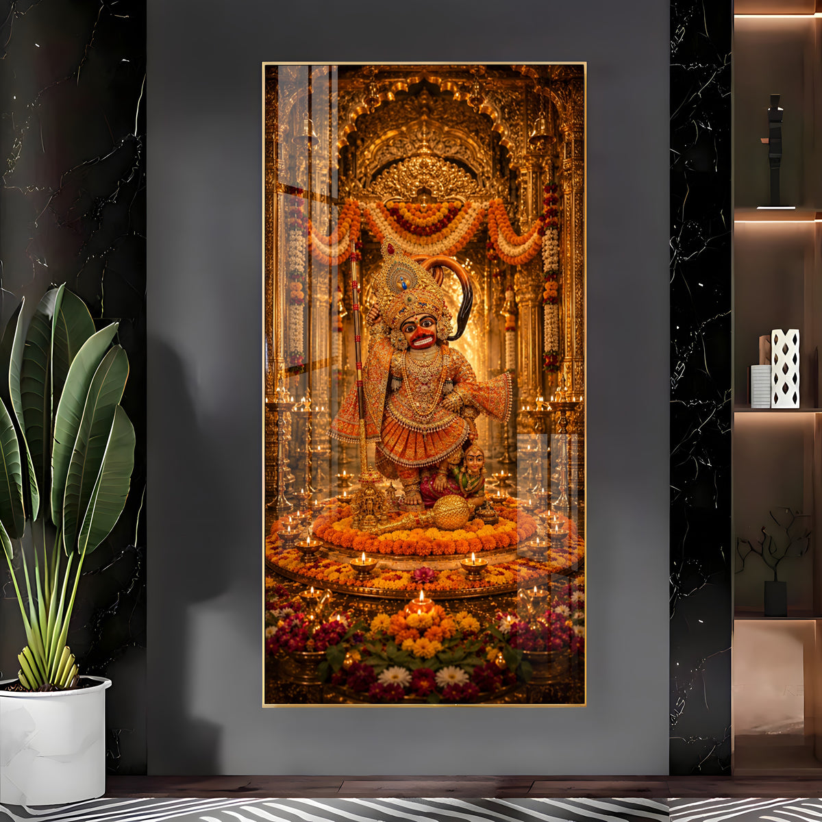 Divine Salangpur Hanumanji Premium Acrylic Vertical Wall Art