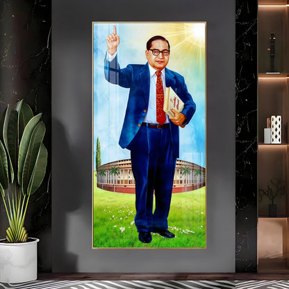 Dr. Bhimrao Ambedkar Holding Constitution Premium Acrylic Vertical Wall Art