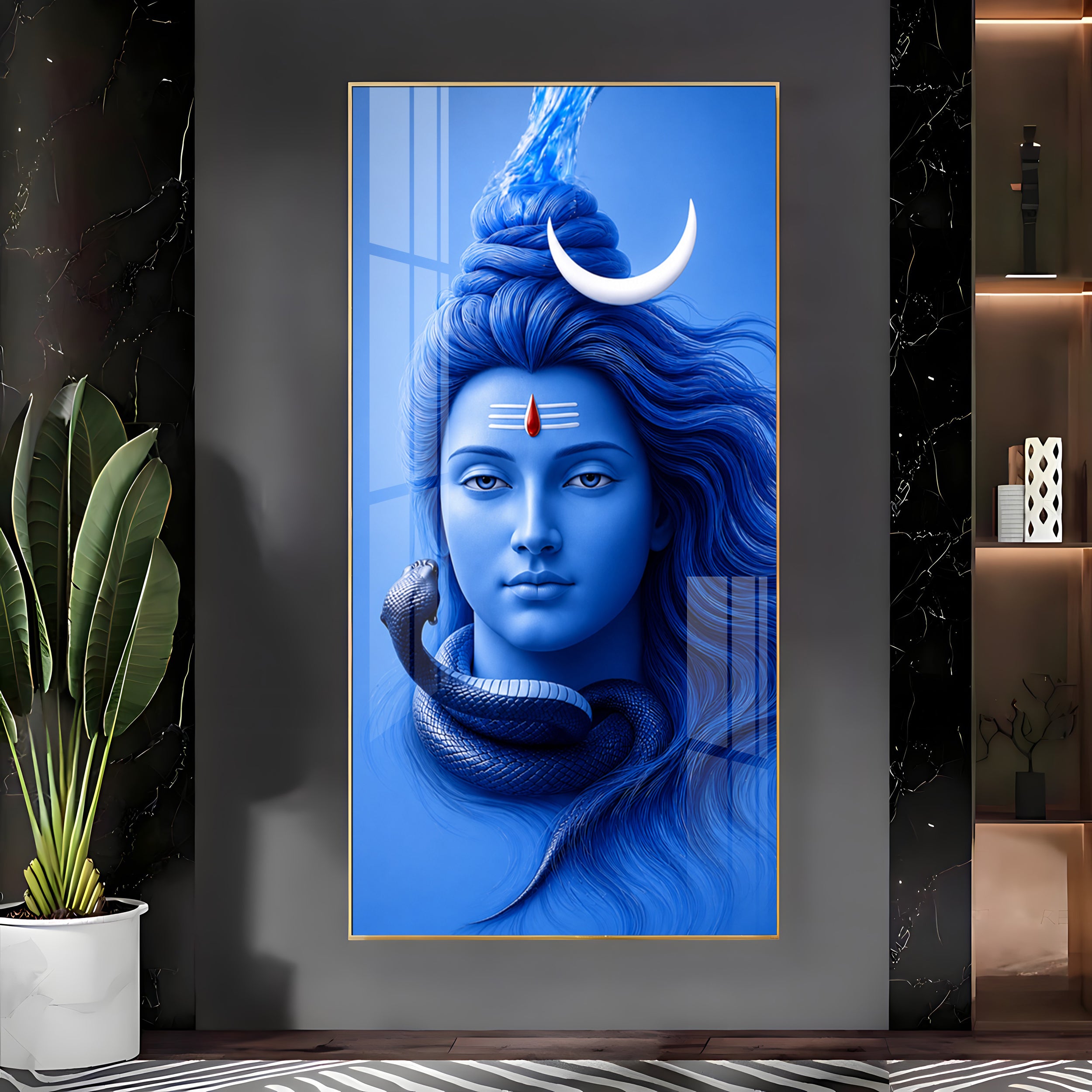 Divine Shiv Premium Acrylic Vertical Wall Art