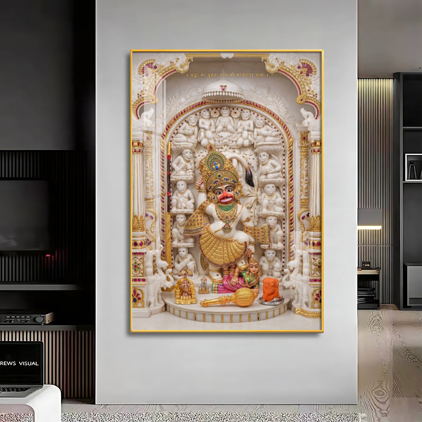Shri Kashtbhanjan Hanuman Premium Acrylic Vertical Wall Art