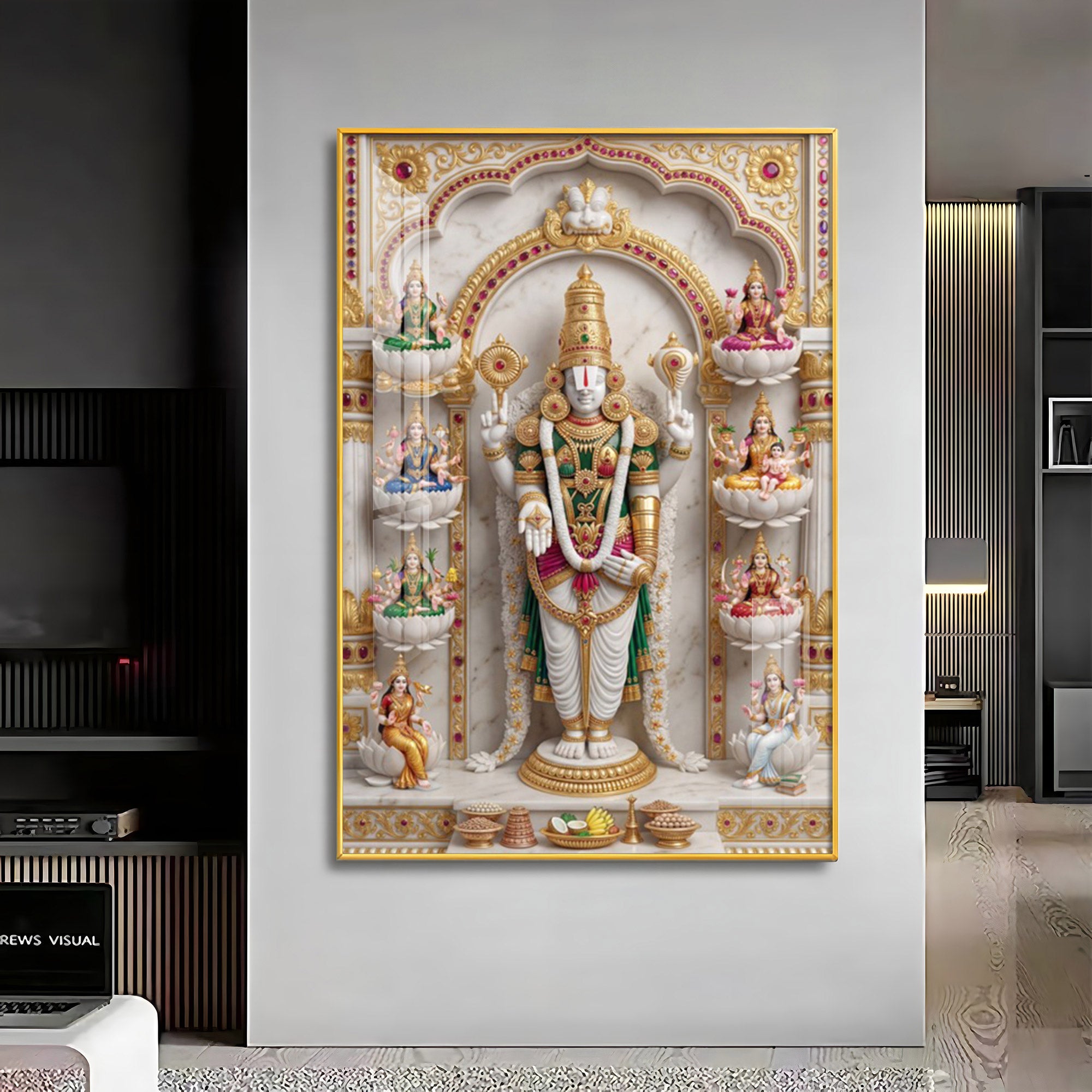 Lord Venkateswara Ashta Lakshmi Premium Acrylic Vertical Wall Art