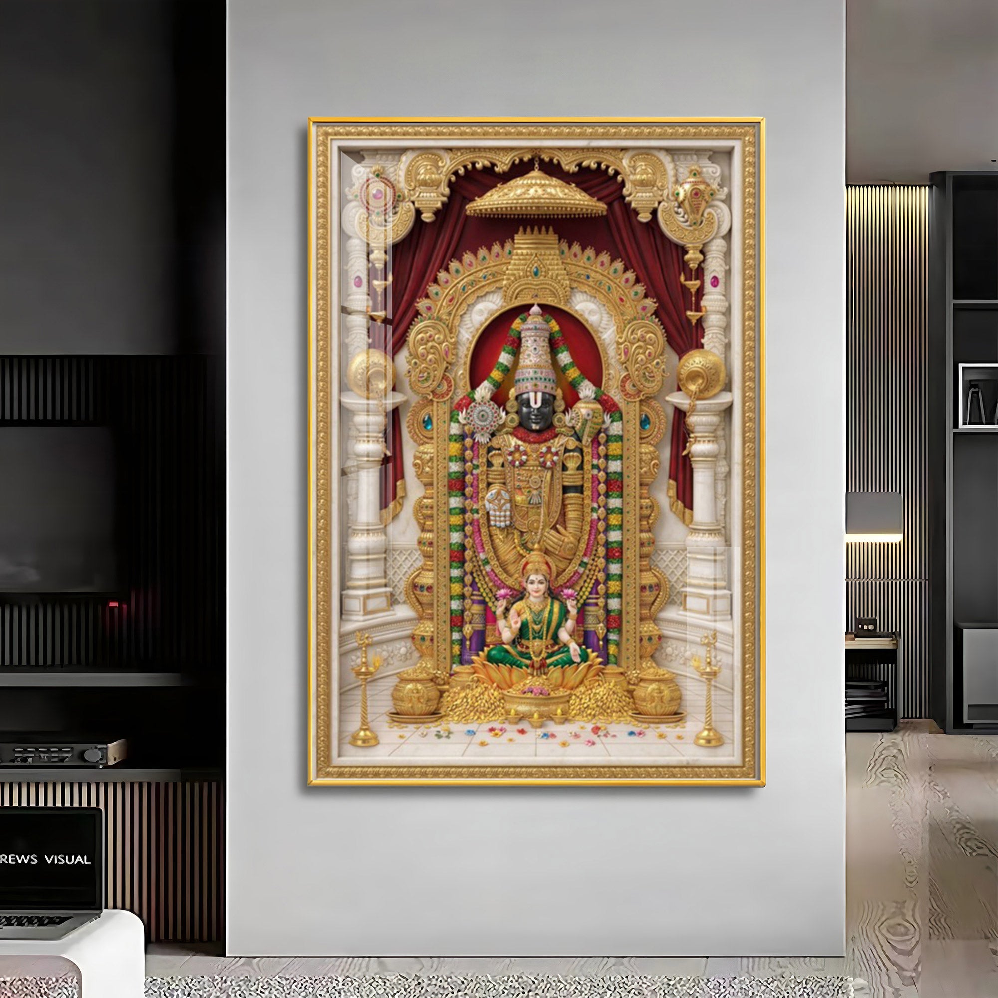 Divine Wisdom Venkateswara Premium Acrylic Vertical Wall Art