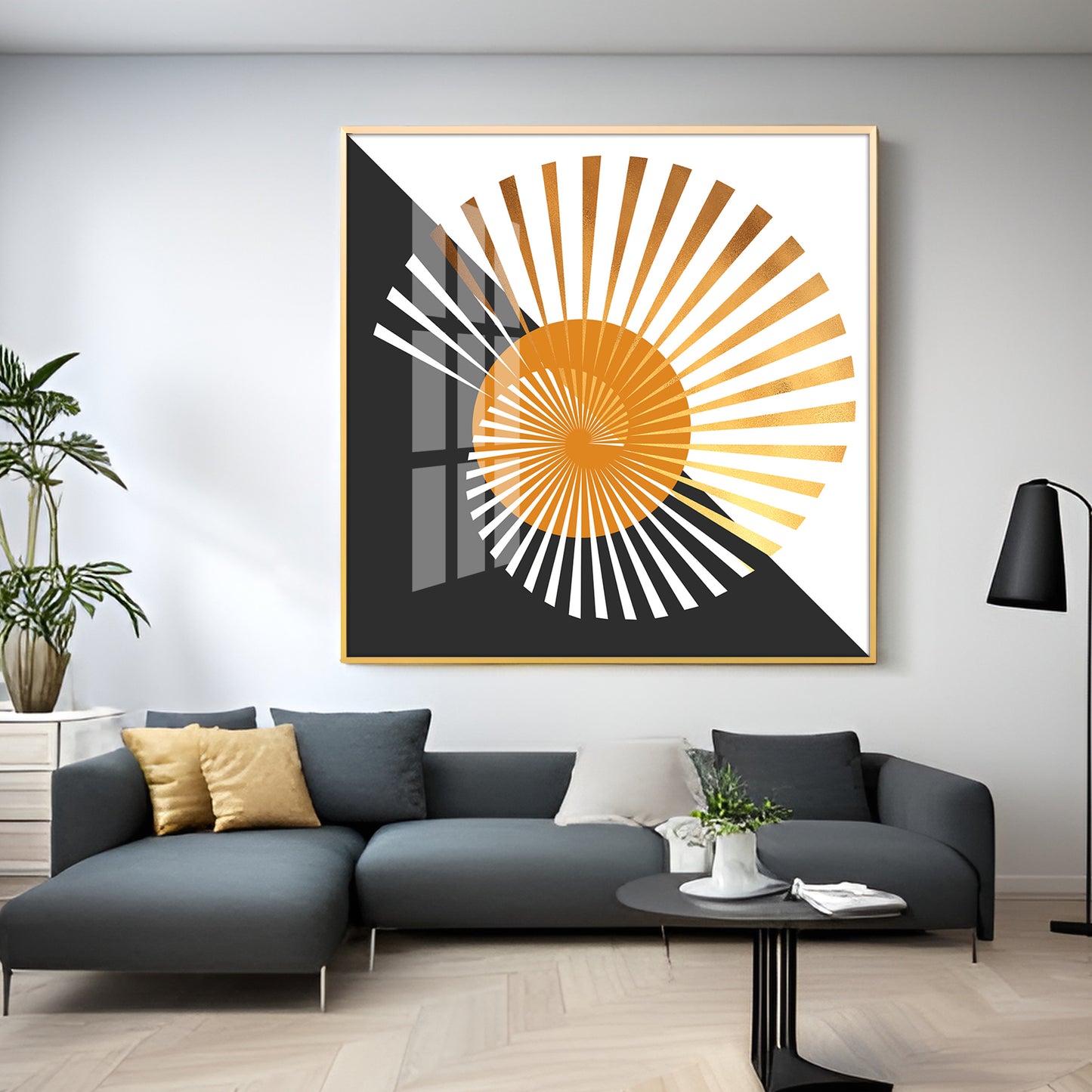 Spiral Or Sunburst Pattern Premium Acrylic Square Wall Art