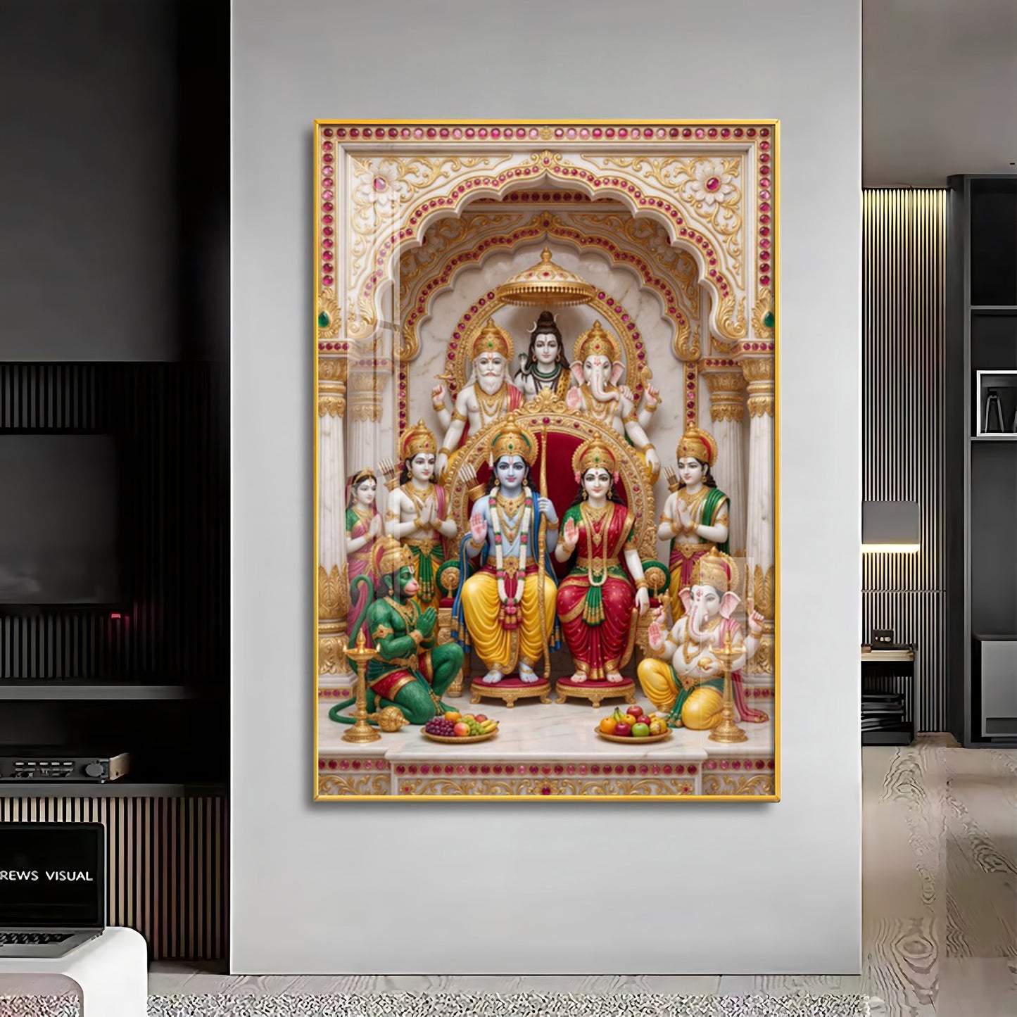 Divine Ram Darbar Premium Acrylic Vertical Wall Art