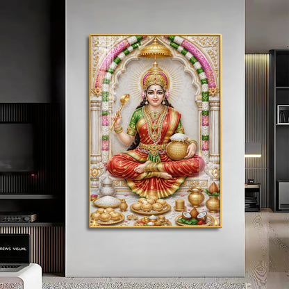 Goddess Annapurna Premium Acrylic Vertical Wall Art