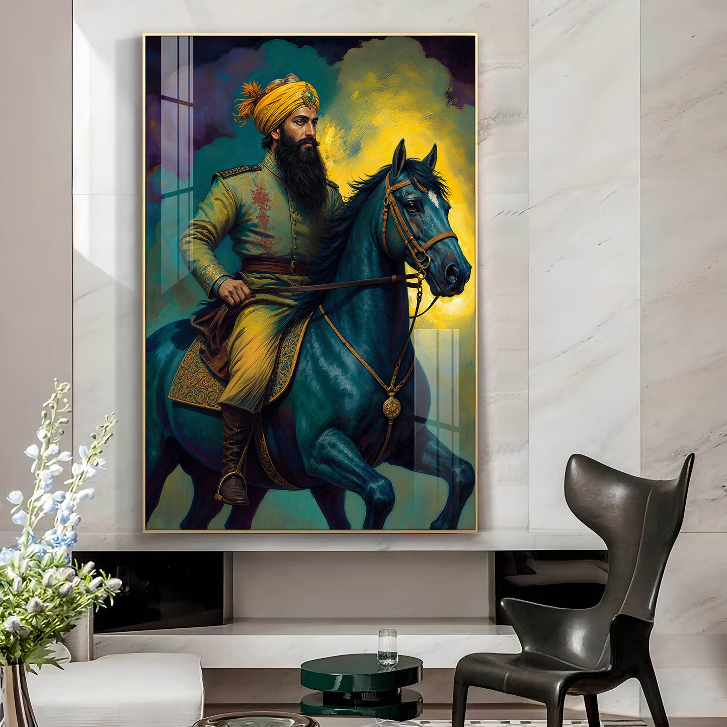 Sikh Warrior Premium Acrylic Vertical Wall Art