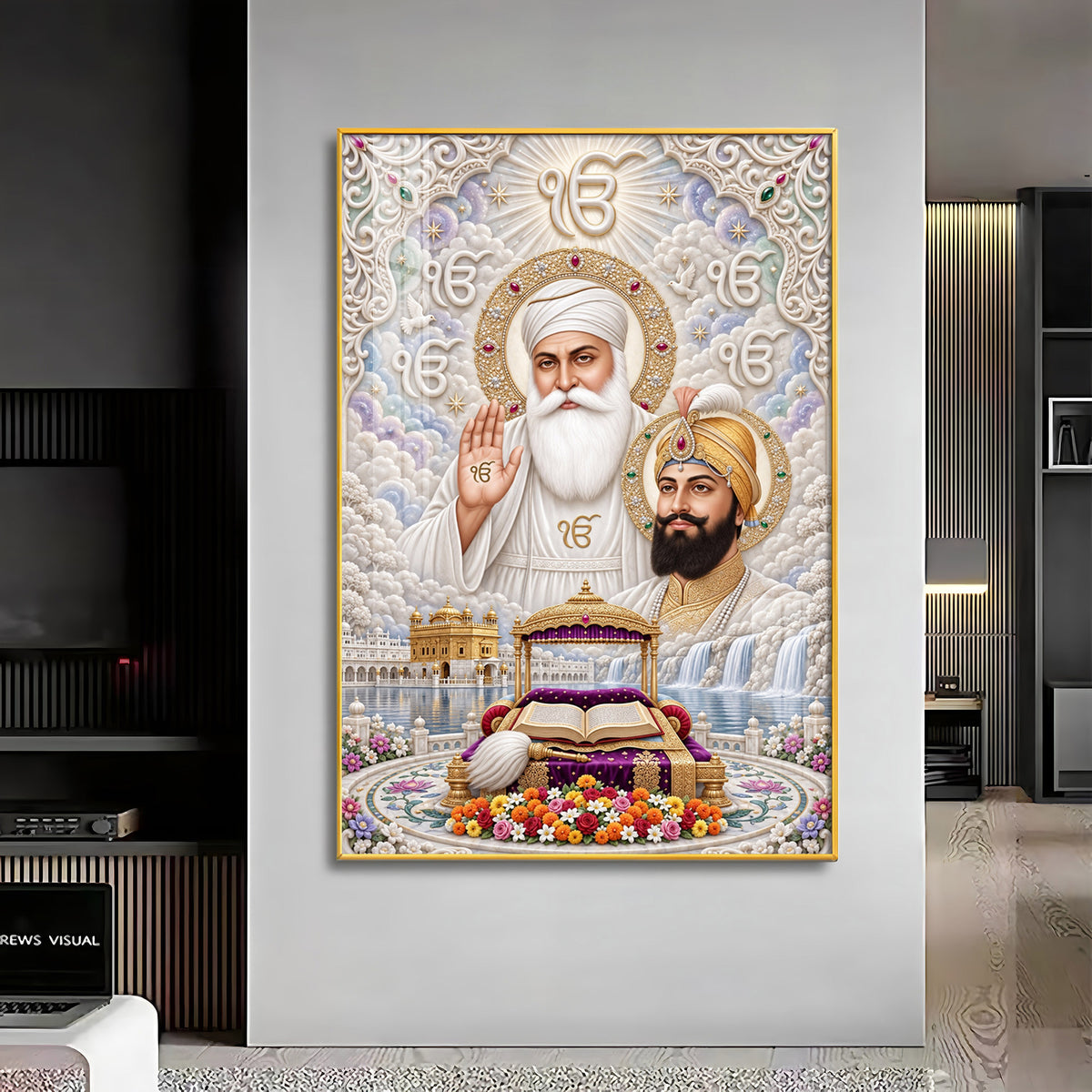 Guru Nanak Dev Ji & Guru Gobind Singh Ji Premium Acrylic Vertical Wall Art