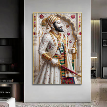Royal Lagacy of Shivaji Maharaj Premium Acrylic Vertical Wall Art