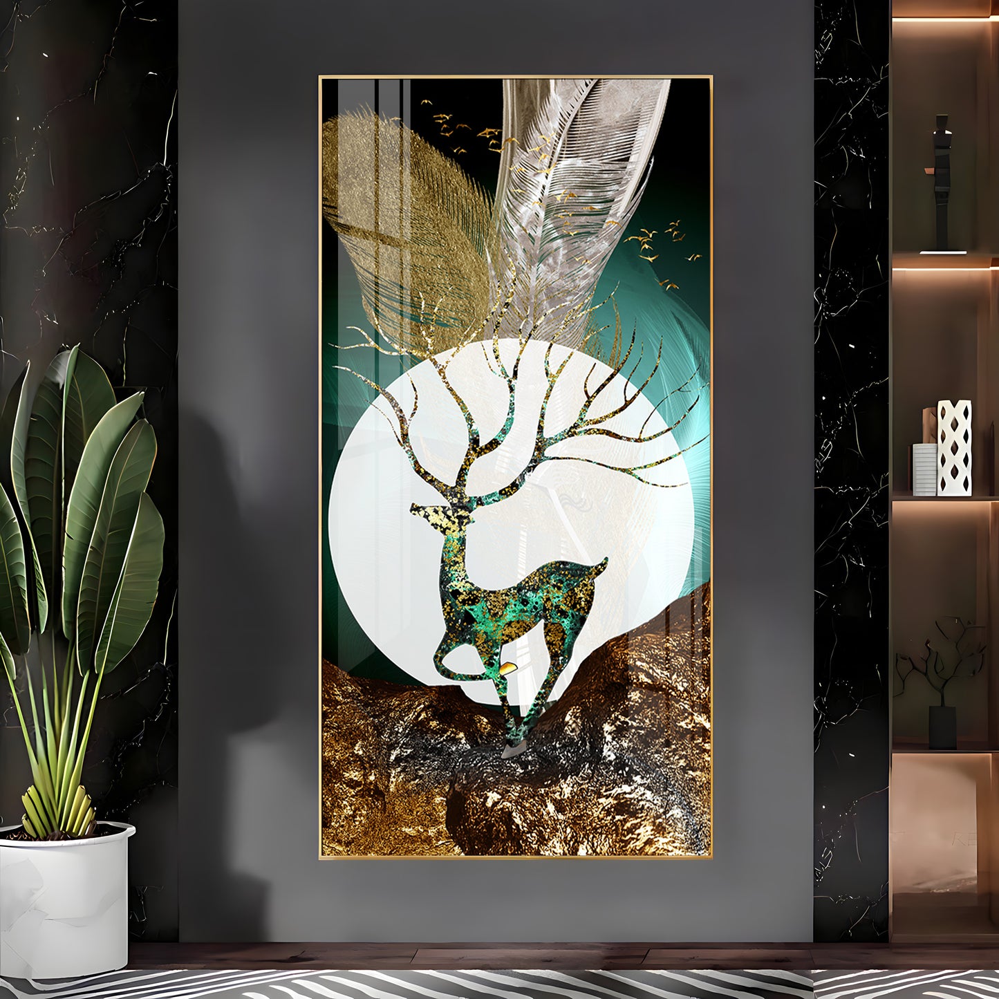 Majestic Deer Haven Premium Acrylic Vertical Wall Art
