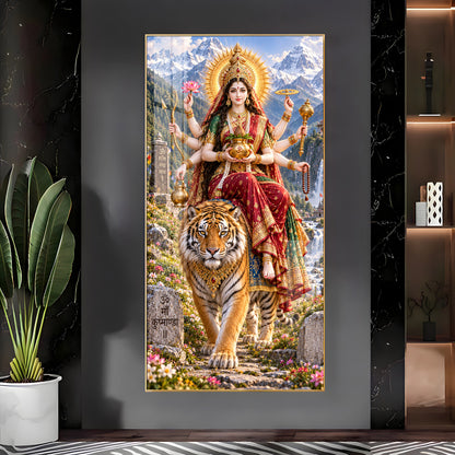 Maa Kushmanda Premium Acrylic Vertical Wall Art