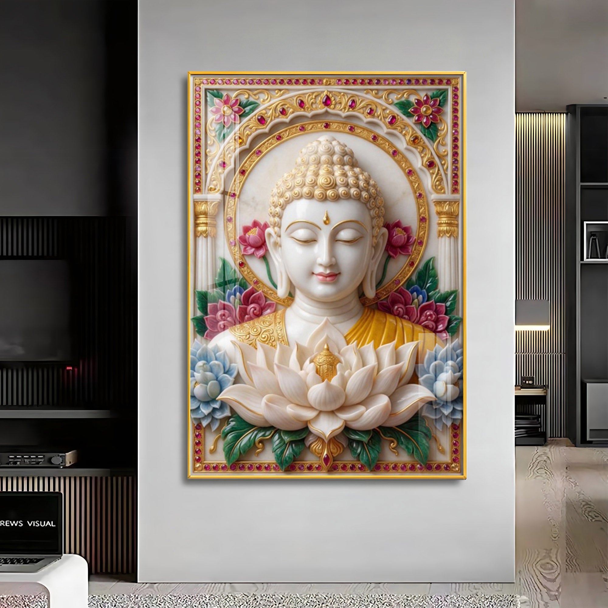 Inner Radiance Peace Of Buddha Premium Acrylic Vertical Wall Art