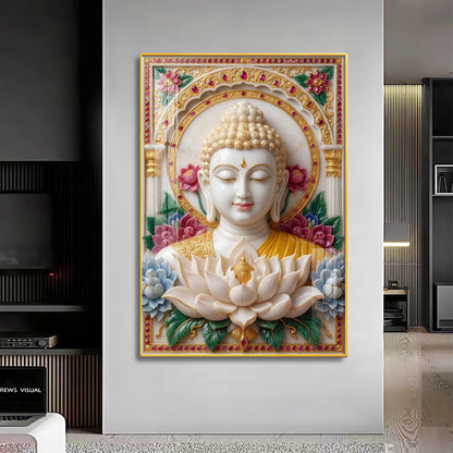 Inner Radiance Peace Of Buddha Premium Acrylic Vertical Wall Art