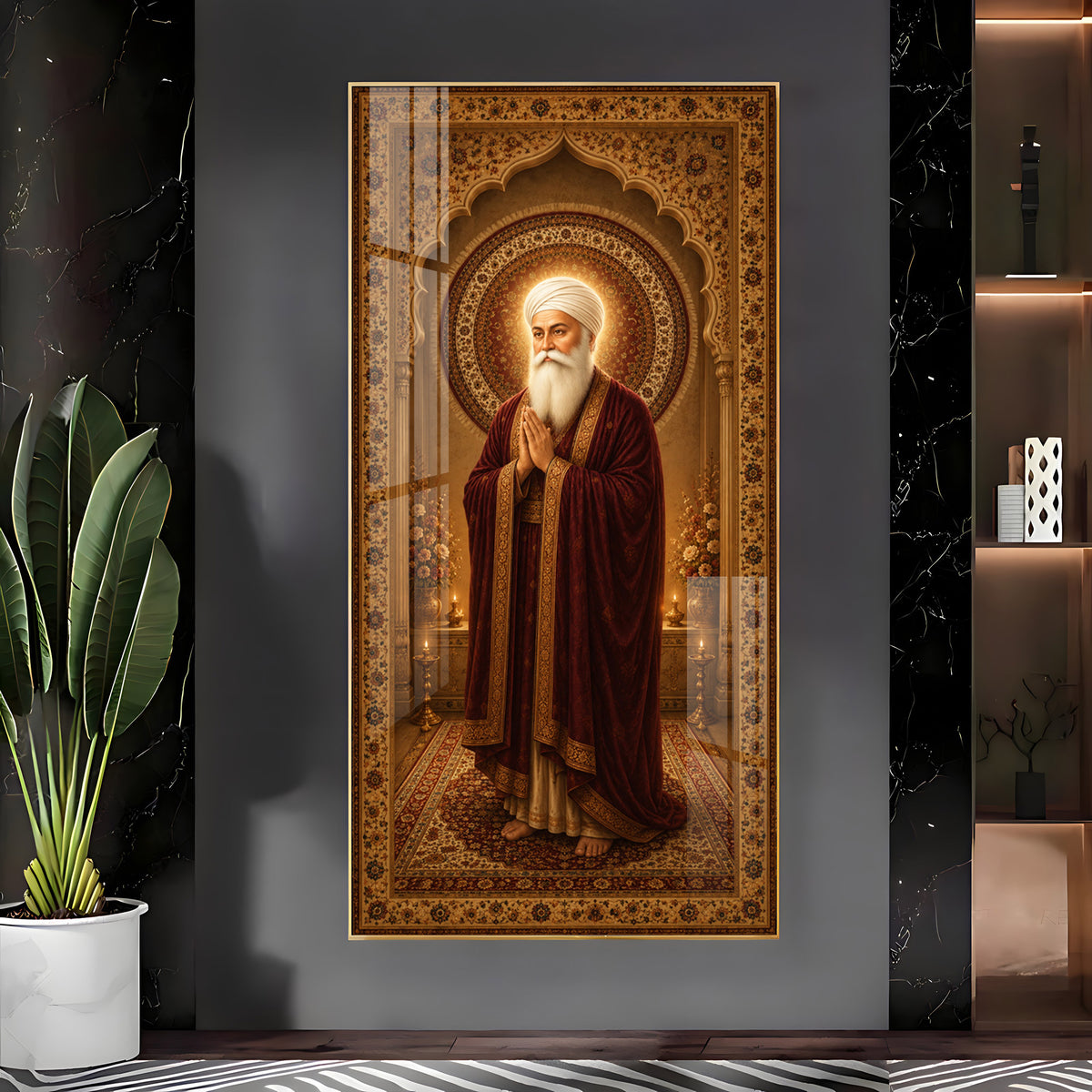 Spiritual Guru Nanak Dev Ji Premium Acrylic Vertical Wall Art