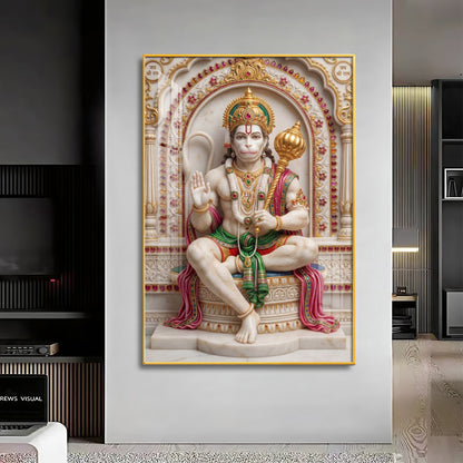 Peaceful Presence Bajarang Bali Premium Acrylic Vertical Wall Art