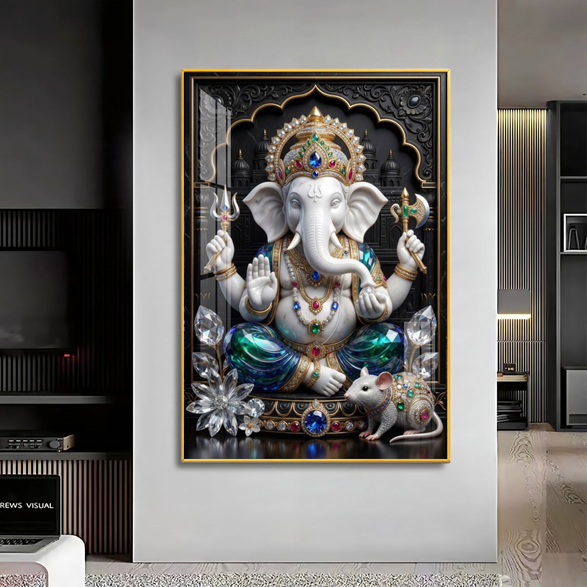 Hindu Deity Ganpati Ji Premium Acrylic Vertical Wall Art
