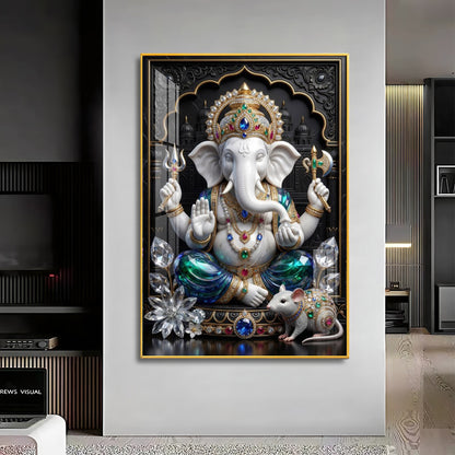 Hindu Deity Ganpati Ji Premium Acrylic Vertical Wall Art