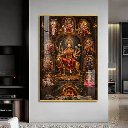 Goddess Navdurga Premium Acrylic Vertical Wall Art