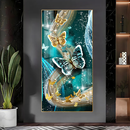Pair Of Butterfly Premium Acrylic Vertical Wall Art