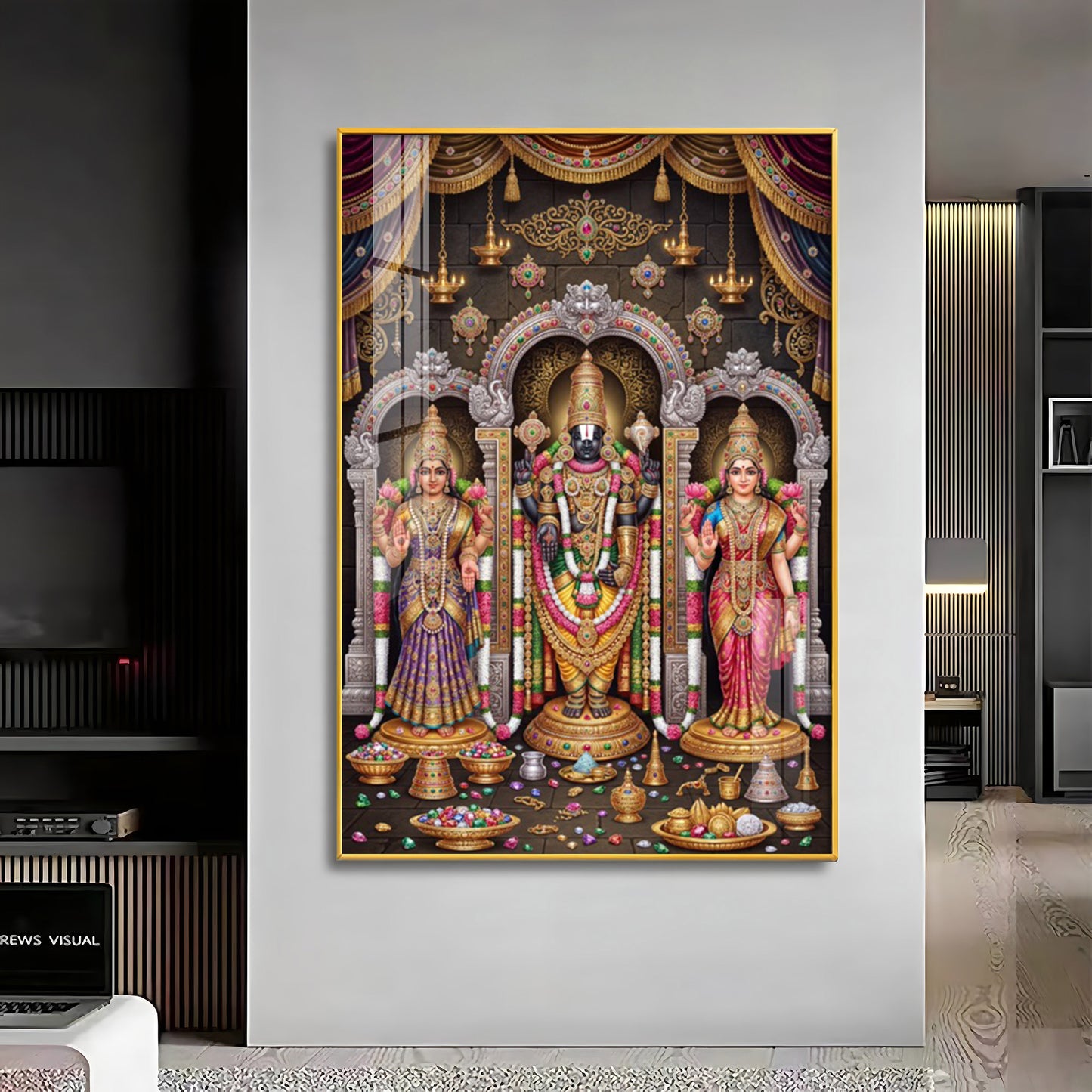 Lord Tirupati Venkateswara Premium Acrylic Vertical Wall Art
