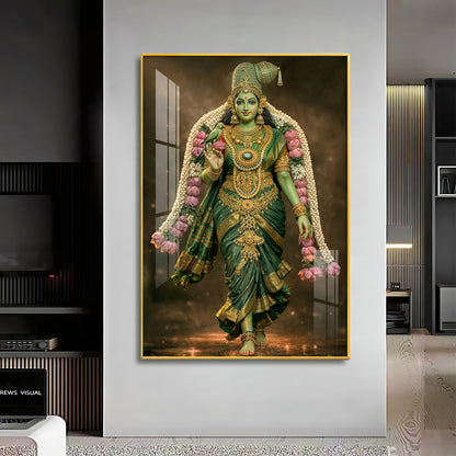 Goddess Meenakshi Blessing Premium Acrylic Vertical Wall Art