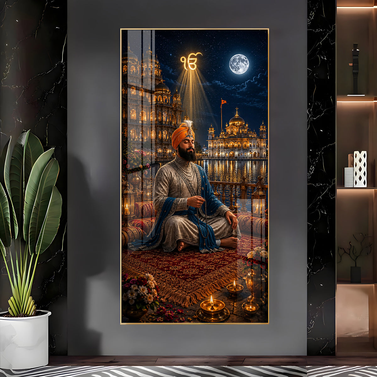 Harmandir Sahib Ji Premium Acrylic Vertical Wall Art
