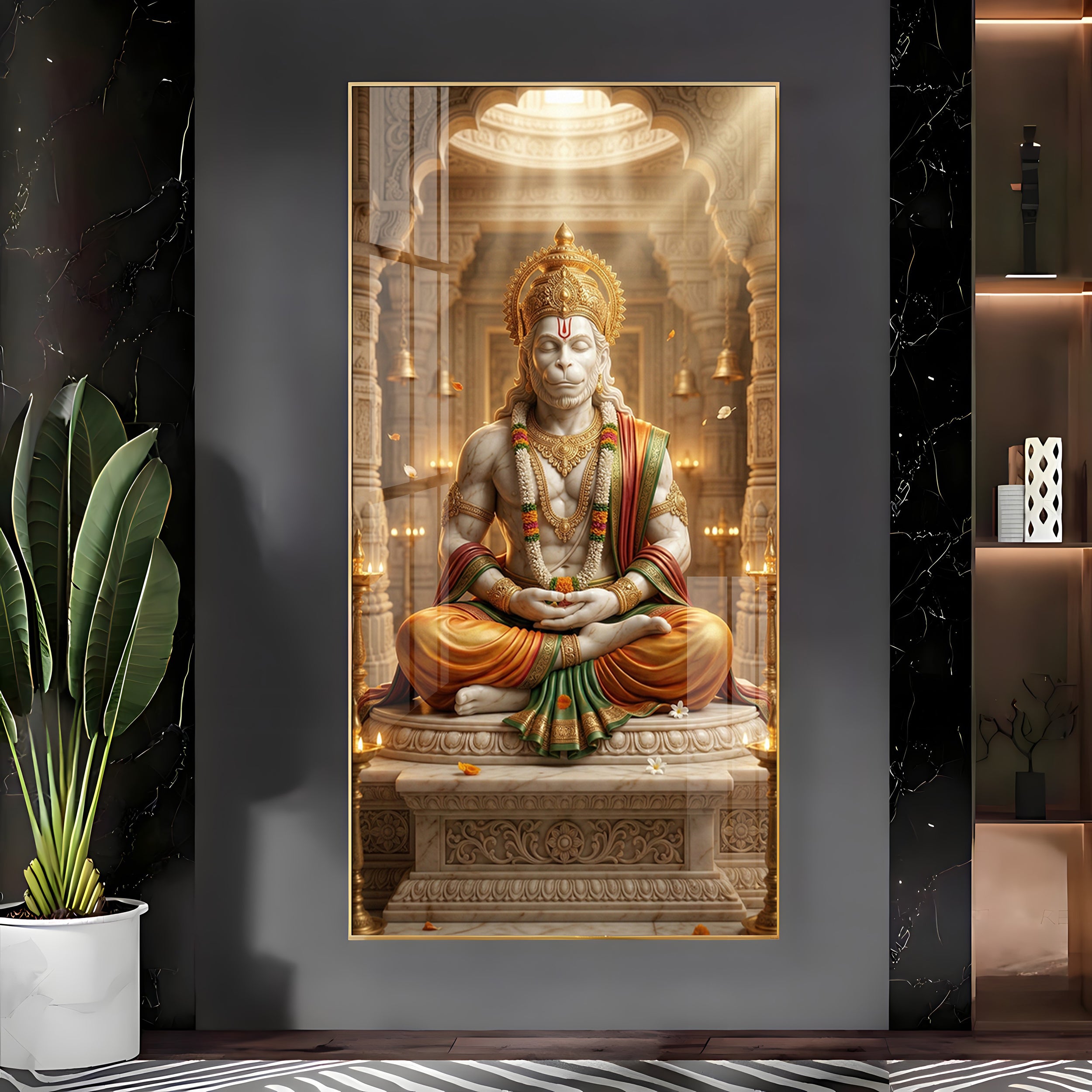 Divine Hanuman Ji Essence Premium Acrylic Vertical Wall Art