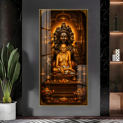 Sacred Swami Samarth Premium Acrylic Vertical Wall Art