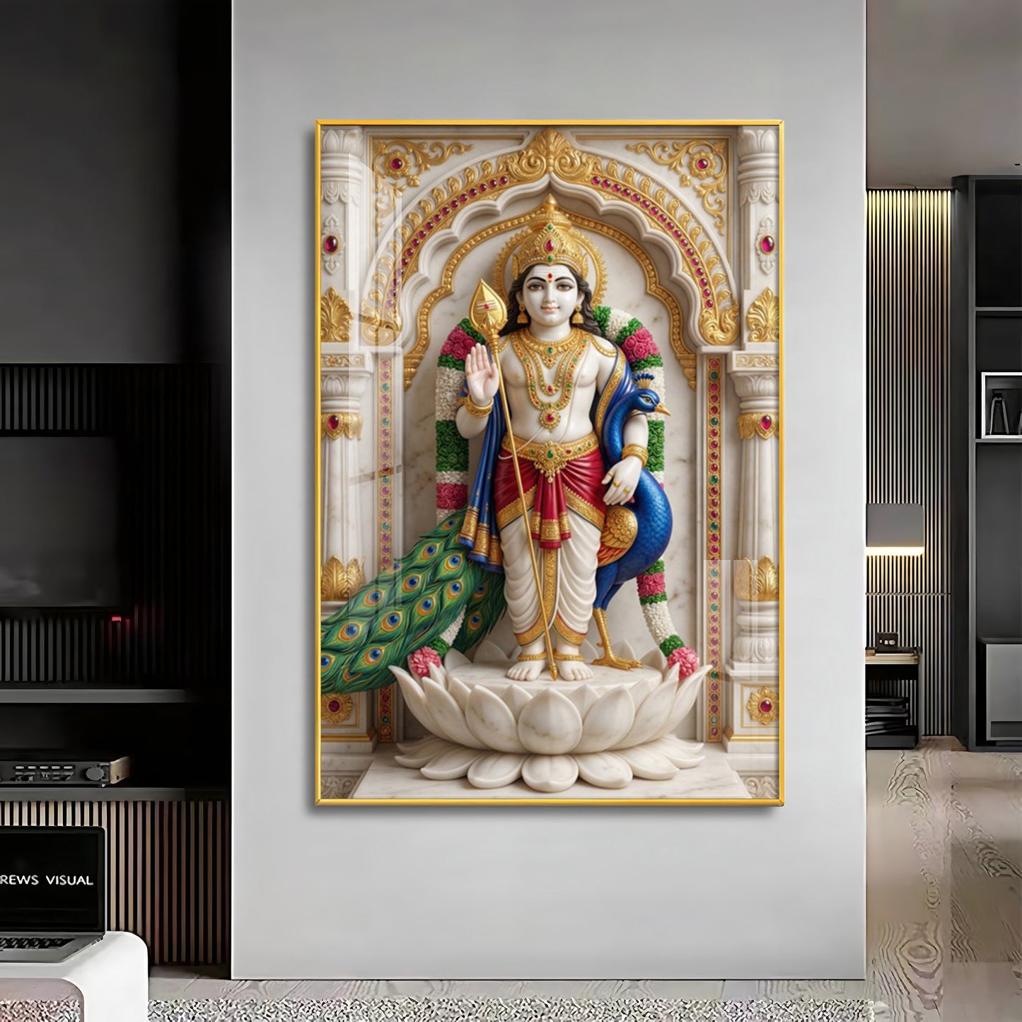 Lord Muruga Ji Premium Acrylic Vertical Wall Art