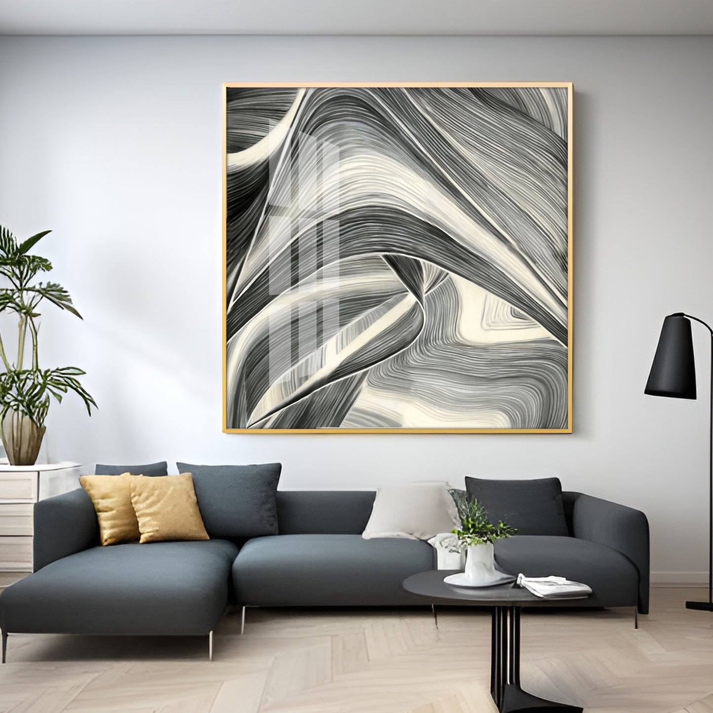 Linee Astratte Premium Acrylic Square Wall Art