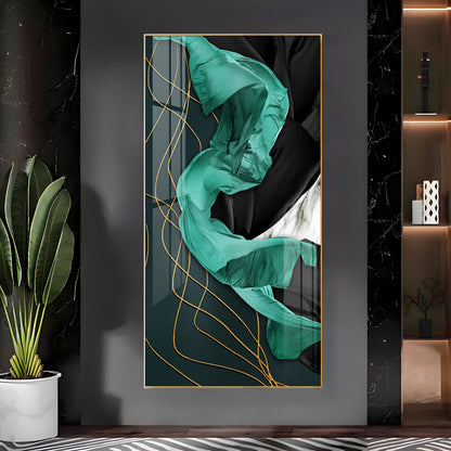 Emerald Elegance Premium Acrylic Vertical Wall Art