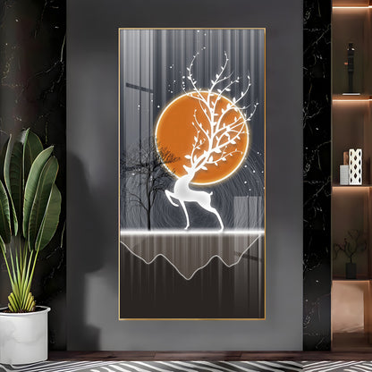Luminious Deer Premium Acrylic Vertical Wall Art