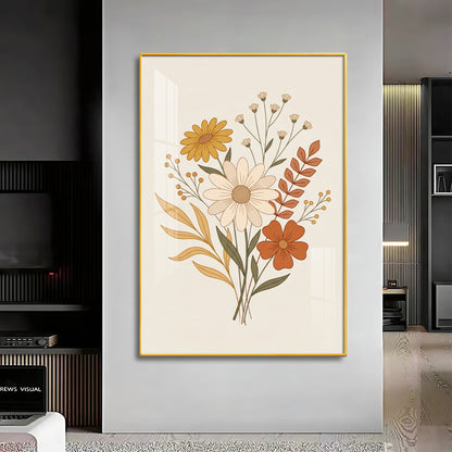 Boho Wildflower Bouquet Premium Acrylic Vertical Wall Art