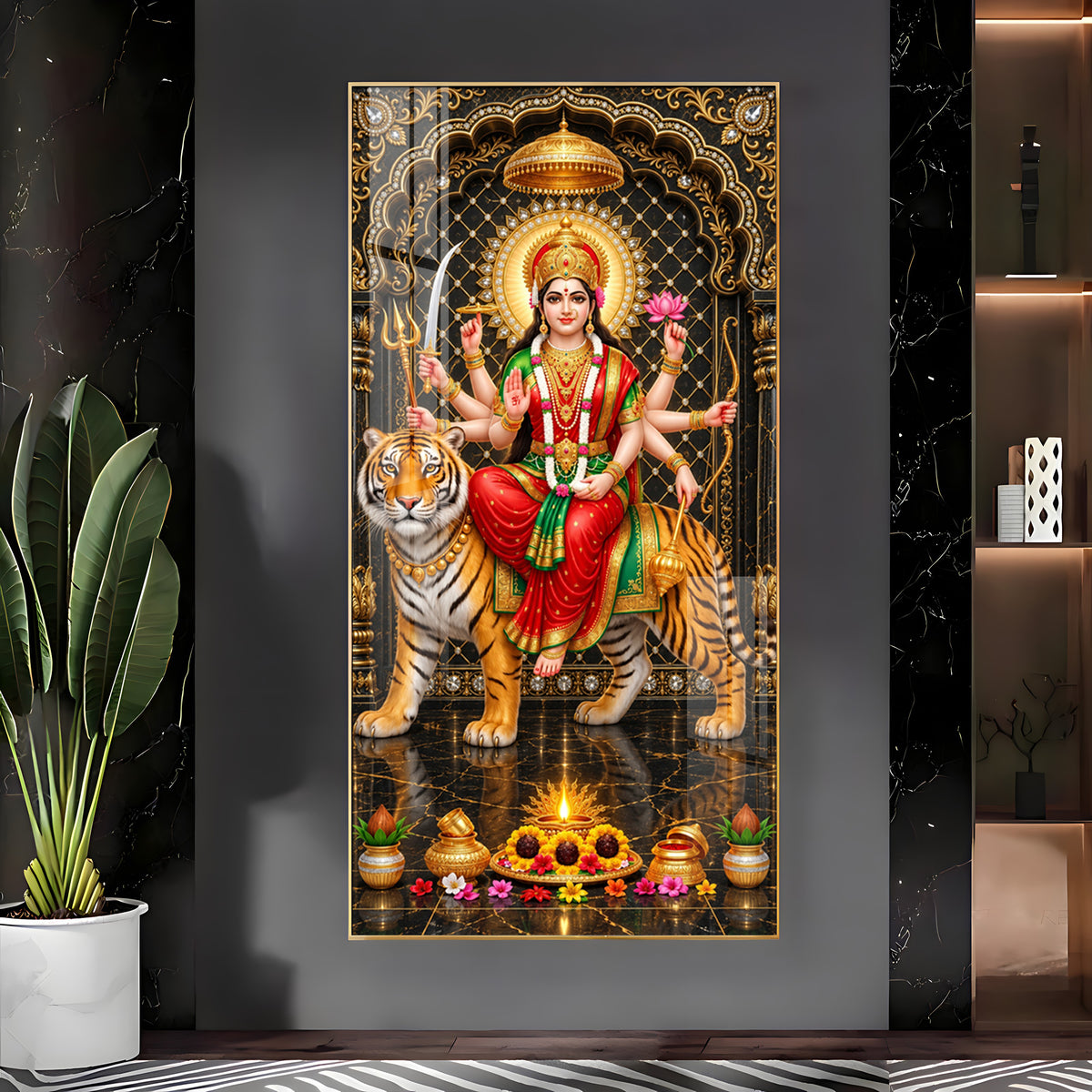 Durga Mata Premium Acrylic Vertical Wall Art