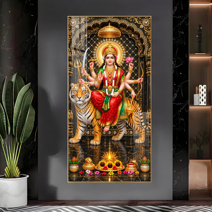 Durga Mata Premium Acrylic Vertical Wall Art