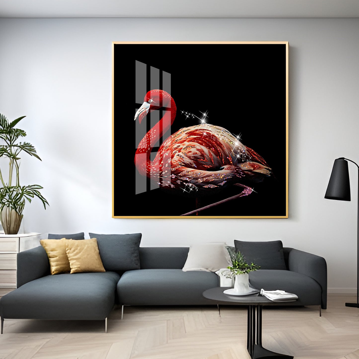 Flamingo Premium Acrylic Square Wall Art